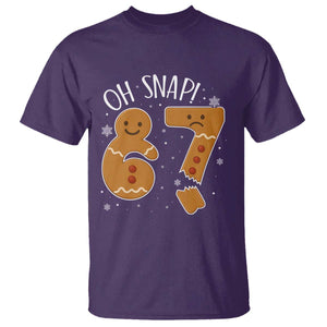 Oh Snap 67 Gingerbread Meme T Shirt Broken Cookie Six Seven Holiday Gag Christmas Vibes TS02 Purple Print Your Wear