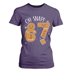 Oh Snap 67 Gingerbread Meme T Shirt For Women Broken Cookie Six Seven Holiday Gag Christmas Vibes TS02 Purple Print Your Wear