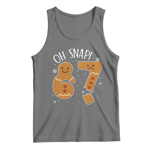 Oh Snap 67 Gingerbread Meme Tank Top Broken Cookie Six Seven Holiday Gag Christmas Vibes TS02 Black Heather Print Your Wear