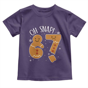 Oh Snap 67 Gingerbread Meme Toddler T Shirt Broken Cookie Six Seven Holiday Gag Christmas Vibes TS02 Purple Print Your Wear