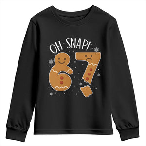 Oh Snap 67 Gingerbread Meme Youth Sweatshirt Broken Cookie Six Seven Holiday Gag Christmas Vibes TS02 Black Print Your Wear