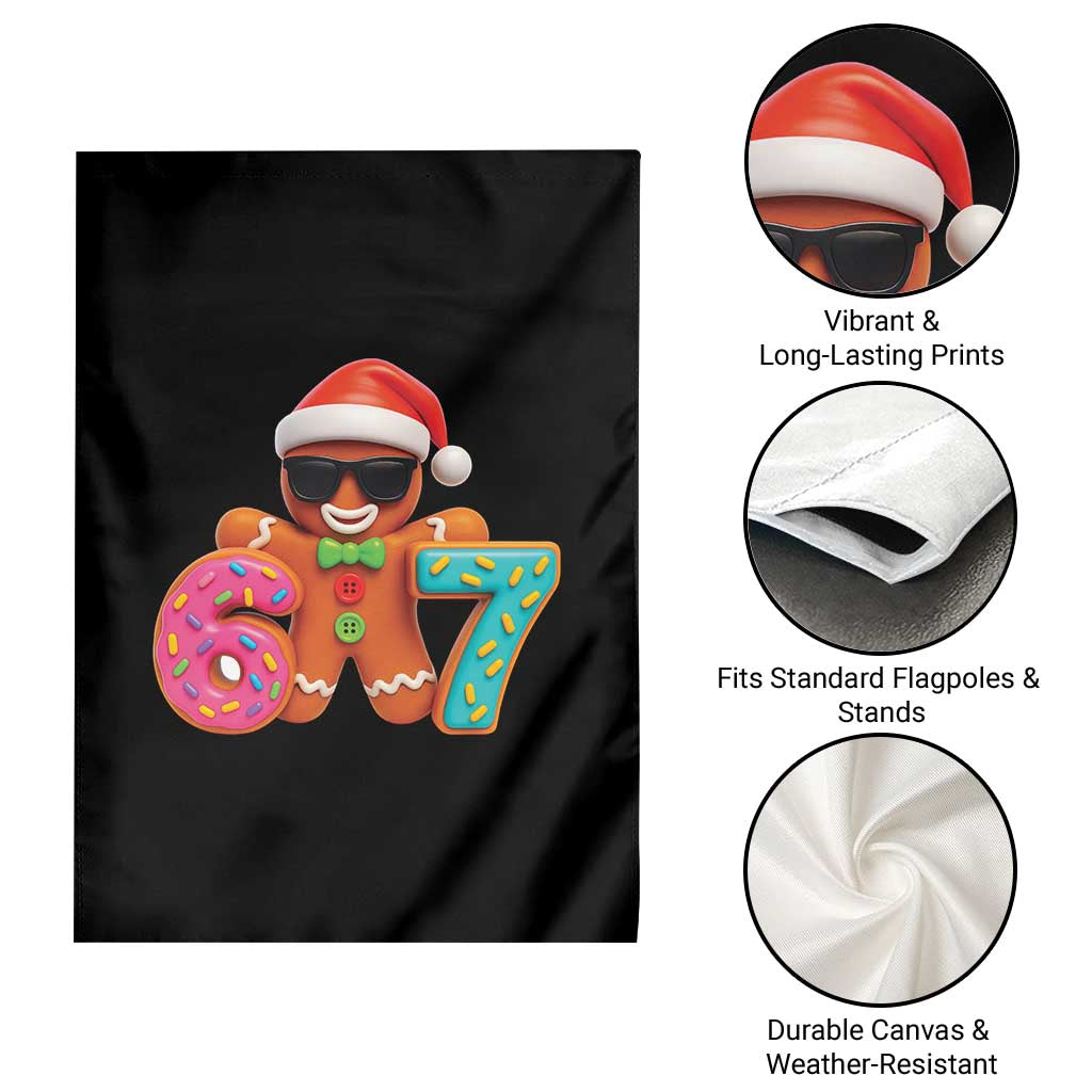 Funny 67 Meme Gingerbread Donut Garden Flag Cool Christmas Cookie Six Seven Santa Hat Sprinkles TS02 Print Your Wear