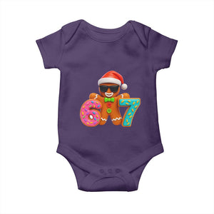 Funny 67 Meme Gingerbread Donut Baby Onesie Cool Christmas Cookie Six Seven Santa Hat Sprinkles TS02 Purple Print Your Wear