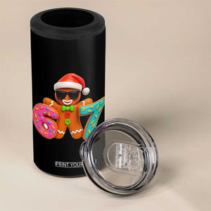 Funny 67 Meme Gingerbread Donut 4 in 1 Can Cooler Tumbler Cool Christmas Cookie Six Seven Santa Hat Sprinkles TS02 Print Your Wear