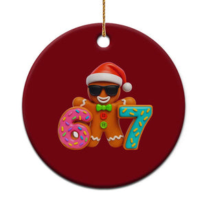Funny 67 Meme Gingerbread Donut Ceramic Ornament Cool Christmas Cookie Six Seven Santa Hat Sprinkles TS02 1pc Red Print Your Wear