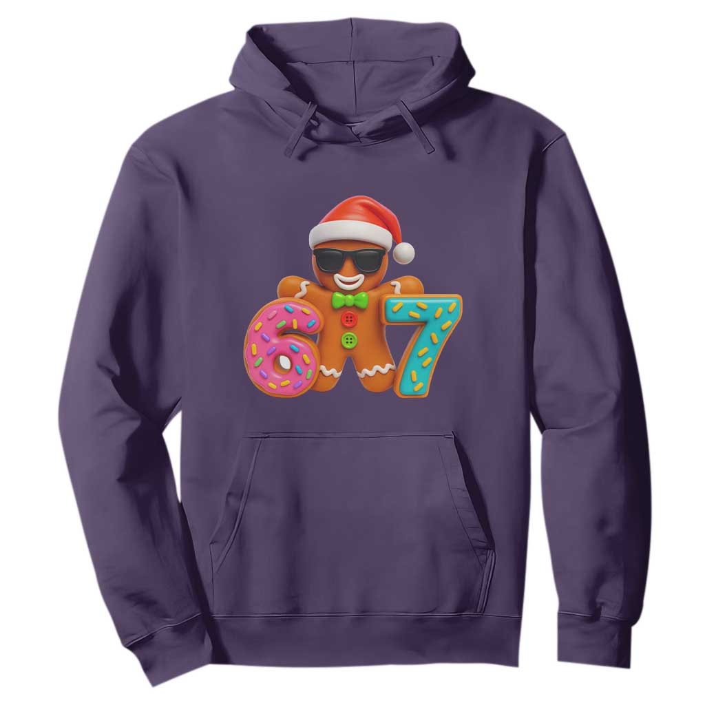 Funny 67 Meme Gingerbread Donut Hoodie Cool Christmas Cookie Six Seven Santa Hat Sprinkles TS02 Purple Print Your Wear