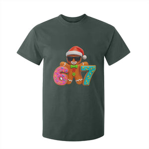 Funny 67 Meme Gingerbread Donut T Shirt For Kid Cool Christmas Cookie Six Seven Santa Hat Sprinkles TS02 Dark Forest Green Print Your Wear