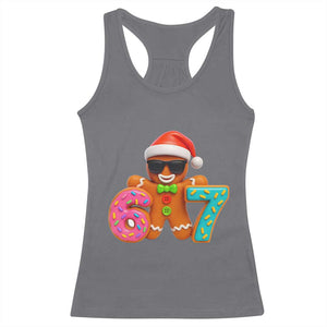 Funny 67 Meme Gingerbread Donut Racerback Tank Top Cool Christmas Cookie Six Seven Santa Hat Sprinkles TS02 Charcoal Print Your Wear