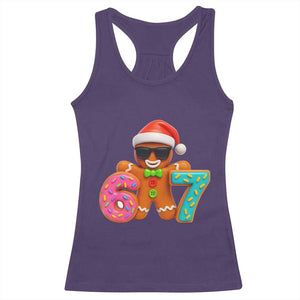 Funny 67 Meme Gingerbread Donut Racerback Tank Top Cool Christmas Cookie Six Seven Santa Hat Sprinkles TS02 Purple Print Your Wear