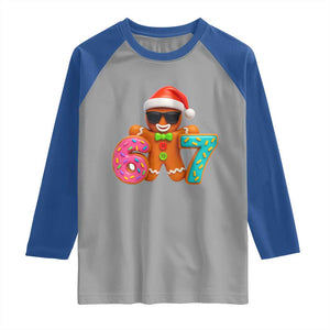 Funny 67 Meme Gingerbread Donut Raglan Shirt Cool Christmas Cookie Six Seven Santa Hat Sprinkles TS02 Sport Gray Royal Print Your Wear