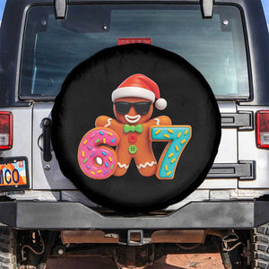 Funny 67 Meme Gingerbread Donut Spare Tire Cover Cool Christmas Cookie Six Seven Santa Hat Sprinkles TS02 No hole Black Print Your Wear