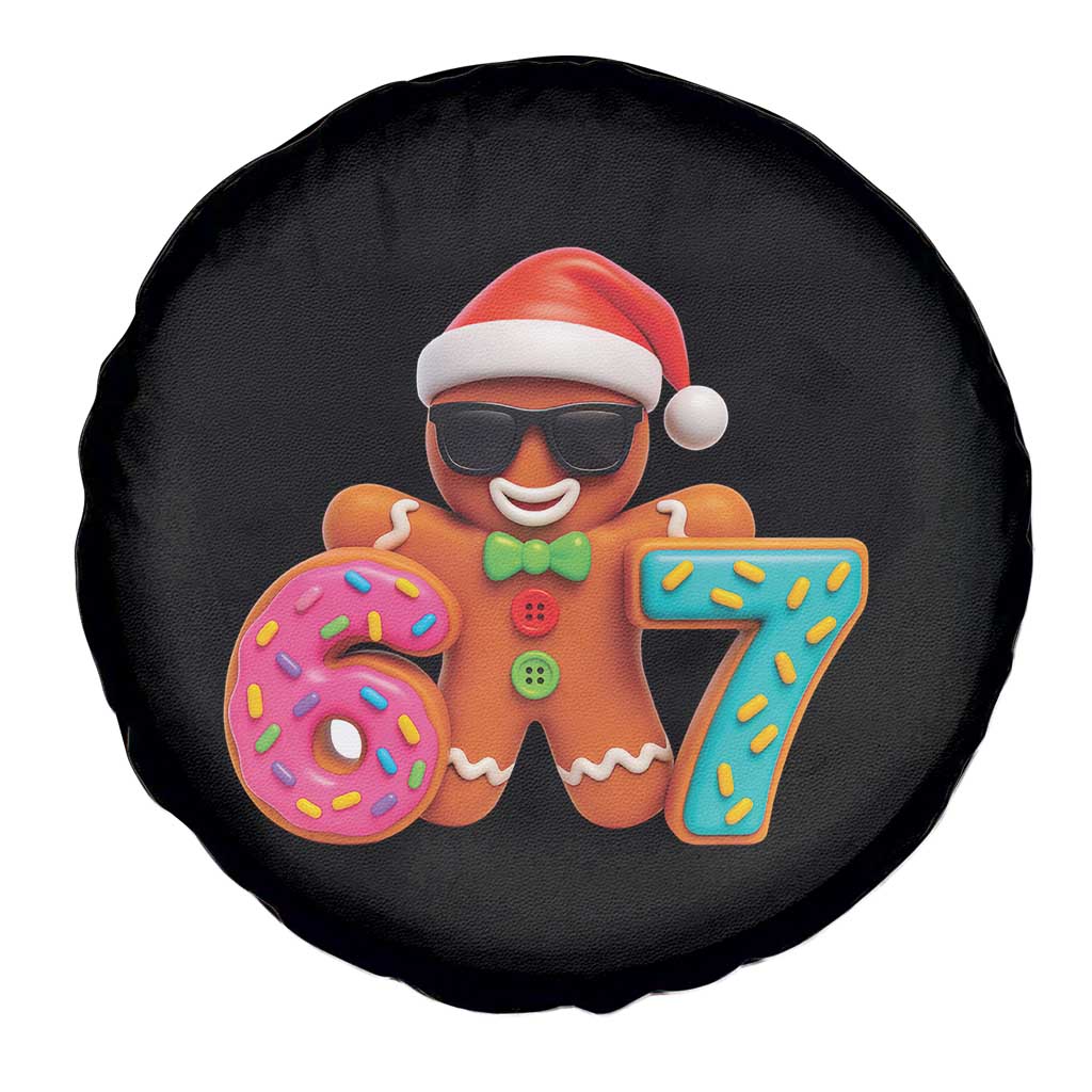 Funny 67 Meme Gingerbread Donut Spare Tire Cover Cool Christmas Cookie Six Seven Santa Hat Sprinkles TS02 Print Your Wear