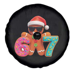 Funny 67 Meme Gingerbread Donut Spare Tire Cover Cool Christmas Cookie Six Seven Santa Hat Sprinkles TS02 Print Your Wear