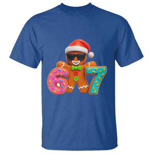 Funny 67 Meme Gingerbread Donut T Shirt Cool Christmas Cookie Six Seven Santa Hat Sprinkles TS02 Royal Blue Print Your Wear