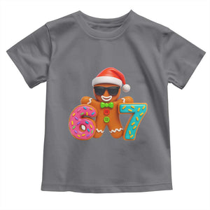 Funny 67 Meme Gingerbread Donut Toddler T Shirt Cool Christmas Cookie Six Seven Santa Hat Sprinkles TS02 Charcoal Print Your Wear