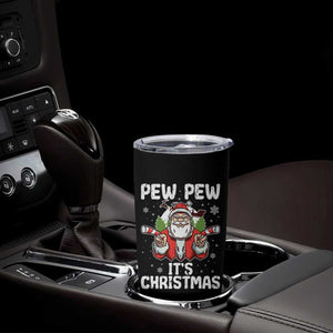 Funny Pew Pew Santa Christmas Tumbler Cup Angry Santa with Candy Cane Guns Holiday Humor TS02 Print Your Wear