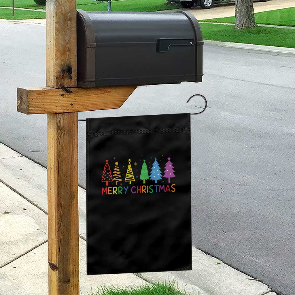 Colorful Rainbow Christmas Trees Garden Flag Merry Xmas Fun Festive Holiday Pride Gift TS02 Print Your Wear