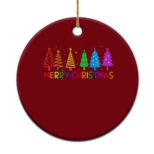 Colorful Rainbow Christmas Trees Ceramic Ornament Merry Xmas Fun Festive Holiday Pride Gift TS02 1pc Red Print Your Wear