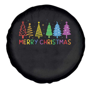 Colorful Rainbow Christmas Trees Spare Tire Cover Merry Xmas Fun Festive Holiday Pride Gift TS02 Print Your Wear