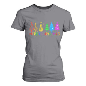 Colorful Rainbow Christmas Trees T Shirt For Women Merry Xmas Fun Festive Holiday Pride Gift TS02 Charcoal Print Your Wear