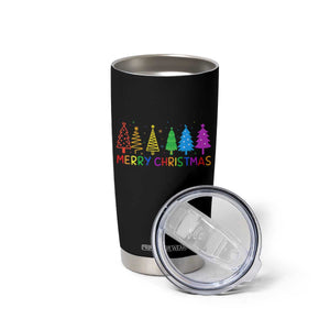 Colorful Rainbow Christmas Trees Tumbler Cup Merry Xmas Fun Festive Holiday Pride Gift TS02 Print Your Wear