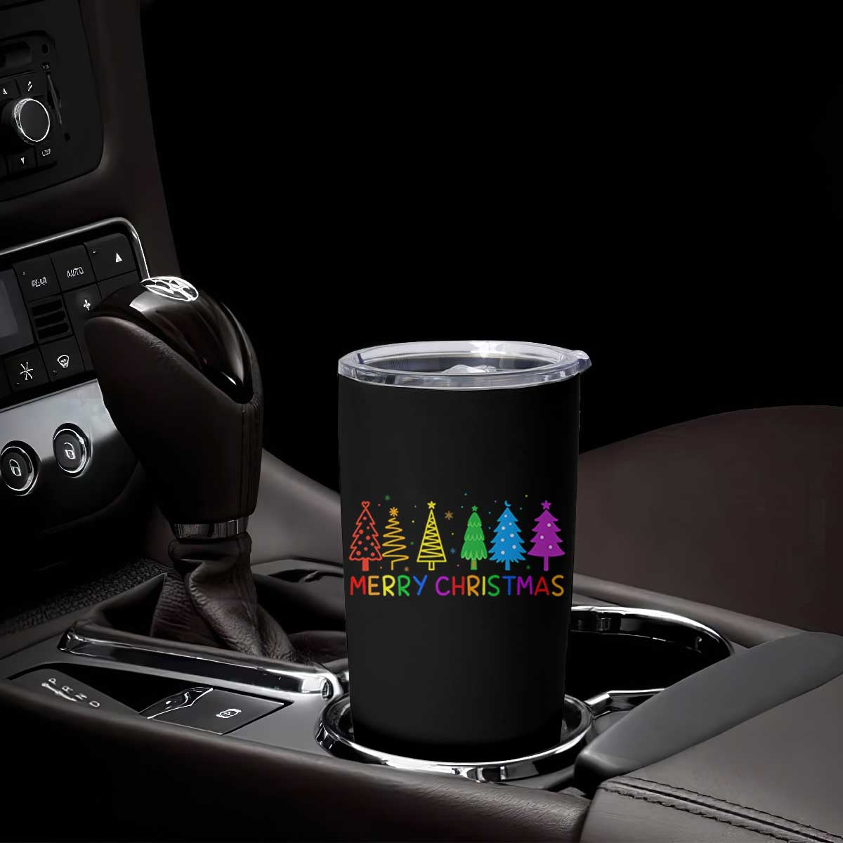 Colorful Rainbow Christmas Trees Tumbler Cup Merry Xmas Fun Festive Holiday Pride Gift TS02 Print Your Wear