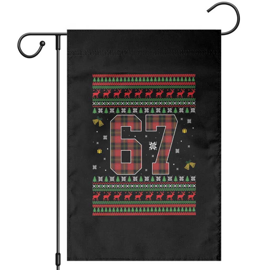 67 Christmas Red Plaid Garden Flag Funny Six Seven Meme Holiday Vibes Graphic TS02 Black Print Your Wear