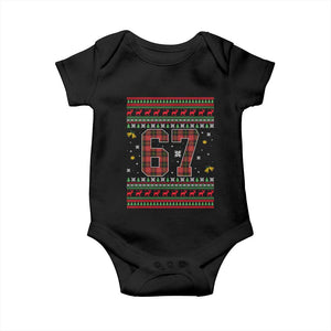67 Christmas Red Plaid Baby Onesie Funny Six Seven Meme Holiday Vibes Graphic TS02 Black Print Your Wear