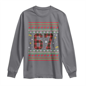 67 Christmas Red Plaid Long Sleeve Shirt Funny Six Seven Meme Holiday Vibes Graphic TS02 Charcoal Print Your Wear