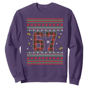 67 Christmas Red Plaid Sweatshirt Funny Six Seven Meme Holiday Vibes Graphic TS02 Purple Print Your Wear