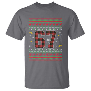 67 Christmas Red Plaid T Shirt Funny Six Seven Meme Holiday Vibes Graphic TS02 Charcoal Print Your Wear