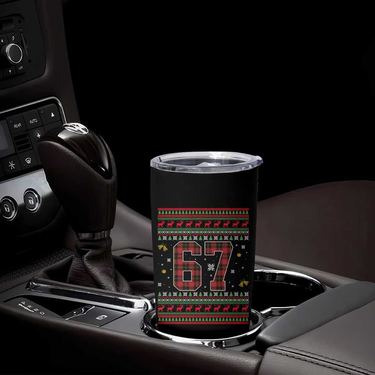 67 Christmas Red Plaid Tumbler Cup Funny Six Seven Meme Holiday Vibes Graphic TS02 Print Your Wear