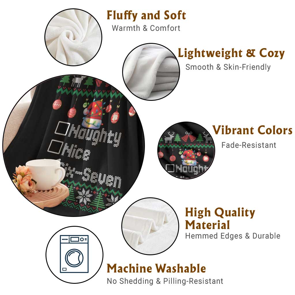 Funny 67 Christmas Checklist Throw Blanket Naughty Nice Six Seven Meme Holiday TS02 Print Your Wear