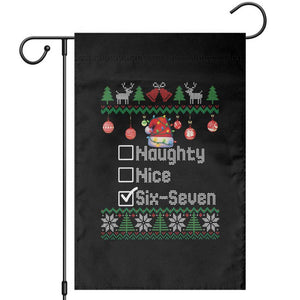 Funny 67 Christmas Checklist Garden Flag Naughty Nice Six Seven Meme Holiday TS02 Black Print Your Wear