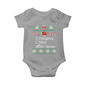 Funny 67 Christmas Checklist Baby Onesie Naughty Nice Six Seven Meme Holiday TS02 Sport Gray Print Your Wear