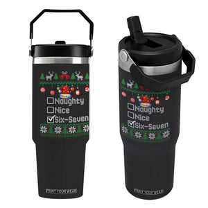 Funny 67 Christmas Checklist Flip Straw Tumbler Naughty Nice Six Seven Meme Holiday TS02 One Size: 30 oz Black Print Your Wear