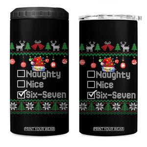 Funny 67 Christmas Checklist 4 in 1 Can Cooler Tumbler Naughty Nice Six Seven Meme Holiday TS02 One Size: 16 oz Black Print Your Wear
