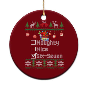 Funny 67 Christmas Checklist Ceramic Ornament Naughty Nice Six Seven Meme Holiday TS02 1pc Red Print Your Wear
