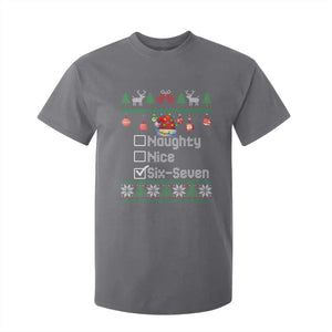Funny 67 Christmas Checklist T Shirt For Kid Naughty Nice Six Seven Meme Holiday TS02 Charcoal Print Your Wear