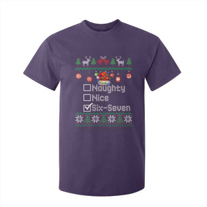 Funny 67 Christmas Checklist T Shirt For Kid Naughty Nice Six Seven Meme Holiday TS02 Purple Print Your Wear