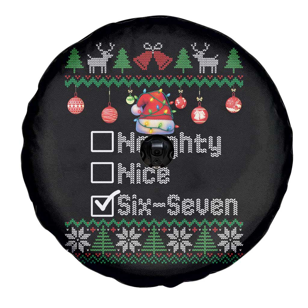 Funny 67 Christmas Checklist Spare Tire Cover Naughty Nice Six Seven Meme Holiday TS02 Print Your Wear