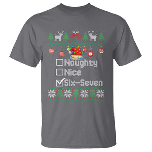 Funny 67 Christmas Checklist T Shirt Naughty Nice Six Seven Meme Holiday TS02 Charcoal Print Your Wear