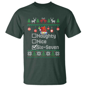 Funny 67 Christmas Checklist T Shirt Naughty Nice Six Seven Meme Holiday TS02 Dark Forest Green Print Your Wear