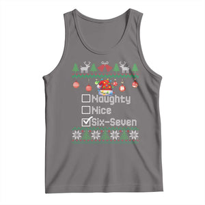 Funny 67 Christmas Checklist Tank Top Naughty Nice Six Seven Meme Holiday TS02 Deep Heather Print Your Wear