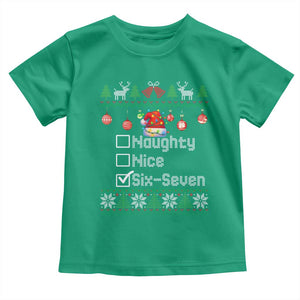 Funny 67 Christmas Checklist Toddler T Shirt Naughty Nice Six Seven Meme Holiday TS02 Irish Green Print Your Wear