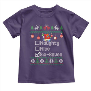 Funny 67 Christmas Checklist Toddler T Shirt Naughty Nice Six Seven Meme Holiday TS02 Purple Print Your Wear