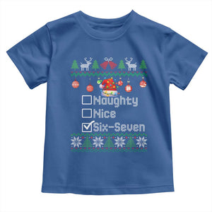 Funny 67 Christmas Checklist Toddler T Shirt Naughty Nice Six Seven Meme Holiday TS02 Royal Blue Print Your Wear