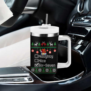 Funny 67 Christmas Checklist Tumbler With Handle Naughty Nice Six Seven Meme Holiday TS02 Print Your Wear