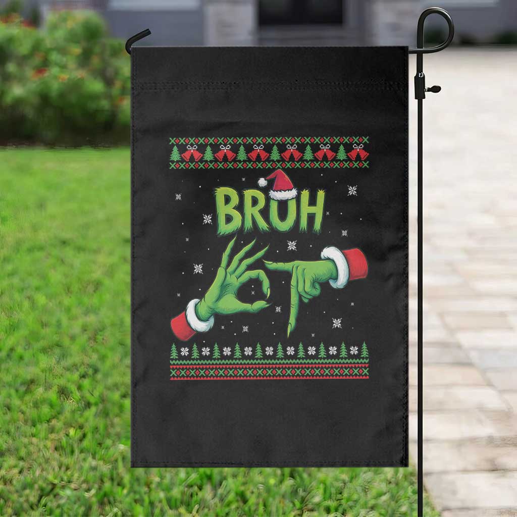 Christmas Bruh 67 Green Hands Meme Garden Flag Funny Six Seven Meme Holiday Ugly Sweater TS02 Print Your Wear