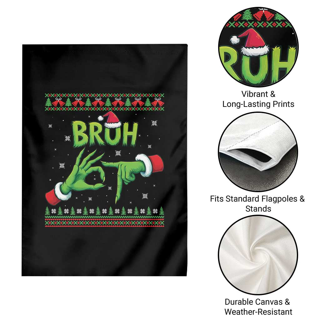 Christmas Bruh 67 Green Hands Meme Garden Flag Funny Six Seven Meme Holiday Ugly Sweater TS02 Print Your Wear